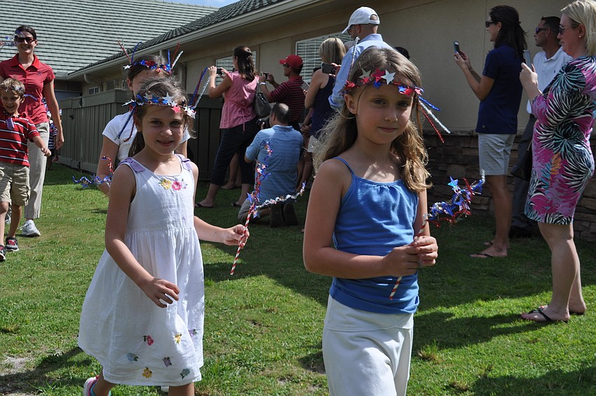 aida Milburn and Lucy Preston are some of the first  in the parade.