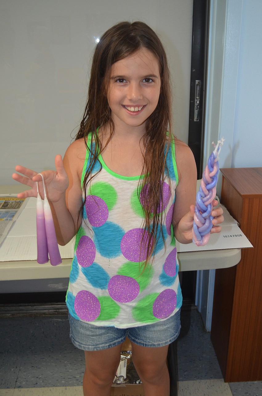 Eden Glickman with her havdalah candles.