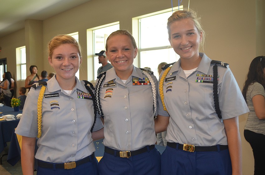 Cadets Caitlin Bardenhagen, Lexi Williamson and Kersetn Demosh