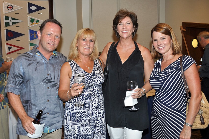 Clive and Zoe Burnett, Laura Martin and Kelly Saba