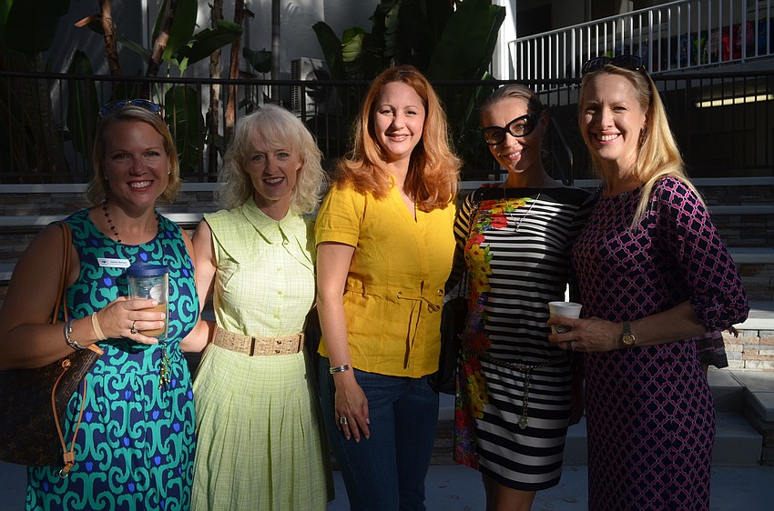 Vice President of the Lower School Jamie Baker, Board Chair Mitzie Henson, Leslie Casanova, Maiya Gardner and Ariane Dart