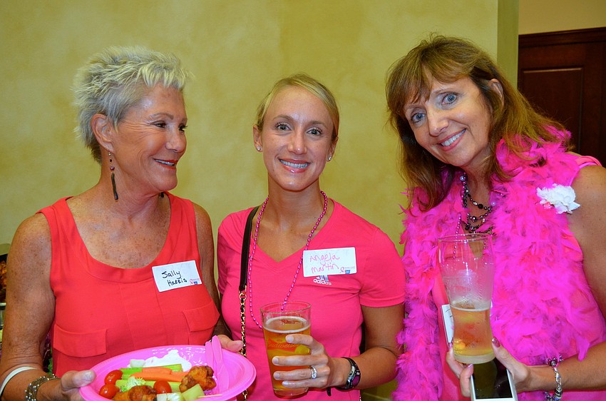 Sally Harris, Angela Martin and Roseanne Raap goof around.