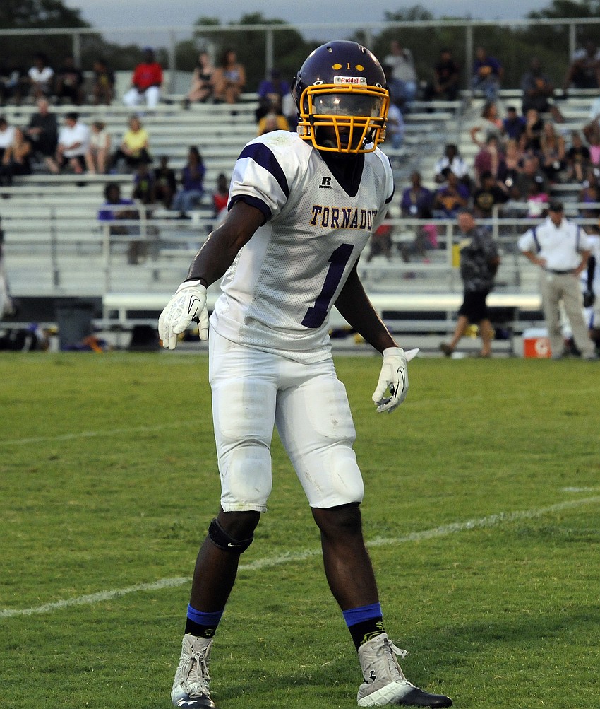 Booker wide receiver Artie Henry had one catch in the second half.