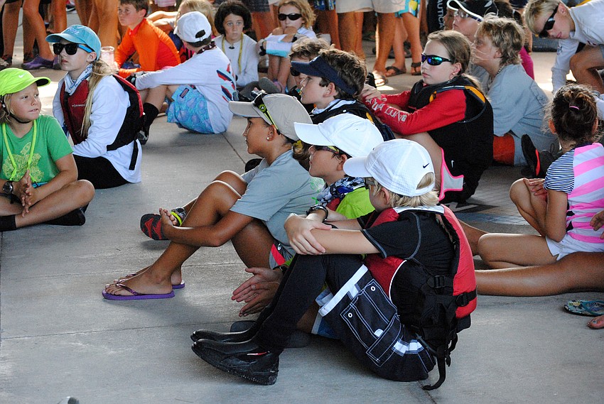 Participants gather for the Skipper's Meeting Saturday, Aug. 30, for the 68th annual Labor Day Regatta.