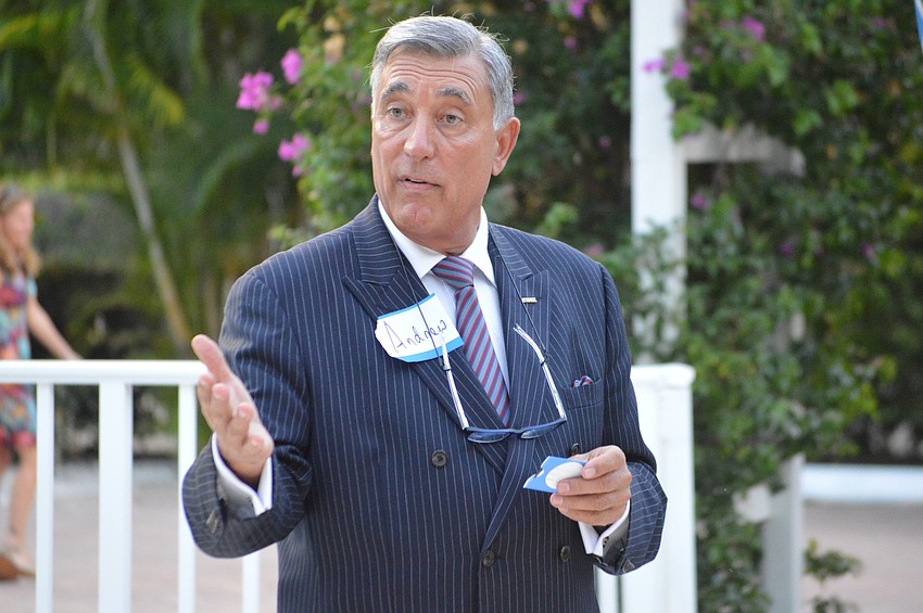 Andrew Vac emcees the Business After Hours at the Wicker Inn Sept. 25.