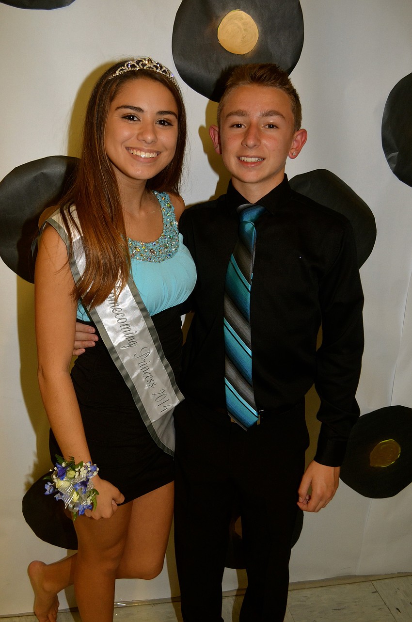 The freshman princess, Gia Ciccone, poses with her date, Jonny Mitchell.