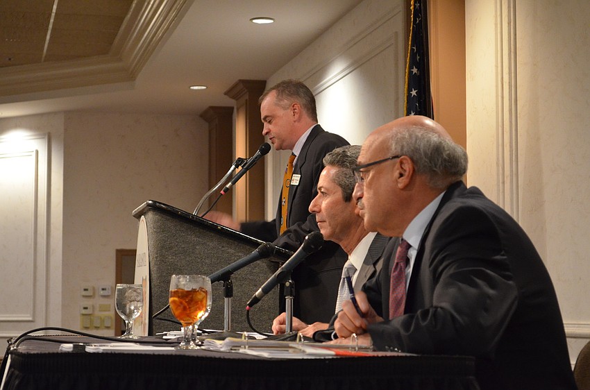 Frank Alcock moderates the discussion with guests Stuart Roth and Howard Tevlowitz