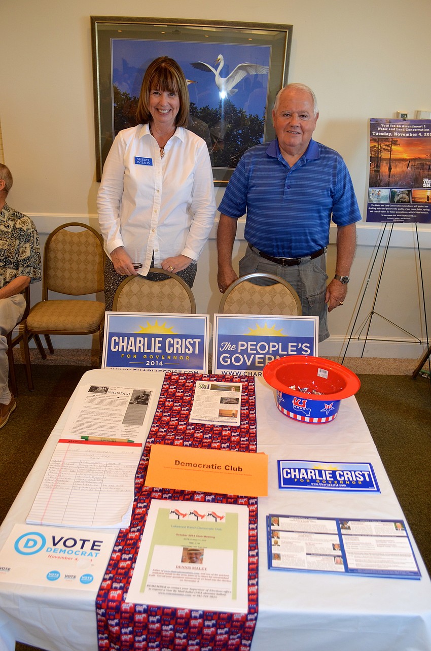 Sheryl Wilson and Frank Creneti represent the Democratic Club of Lakewood Ranch.