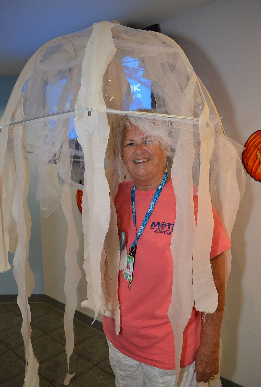 Mote volunteer Christy Deonanan made her costume in 30 minutes with some tips from Pinterest.