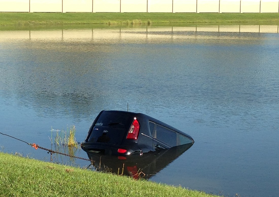 Roibin Olersiak, 54, of Sarasota, drove off of McIntosh Road into a retention pond Thursday afternoon. Photo courtesy Sarasota County Sheriff's Office.