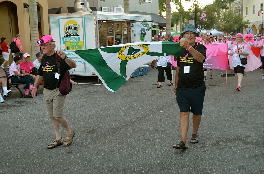 Brian Harpell and Murdock Smith lead their Canadian group through the parade.