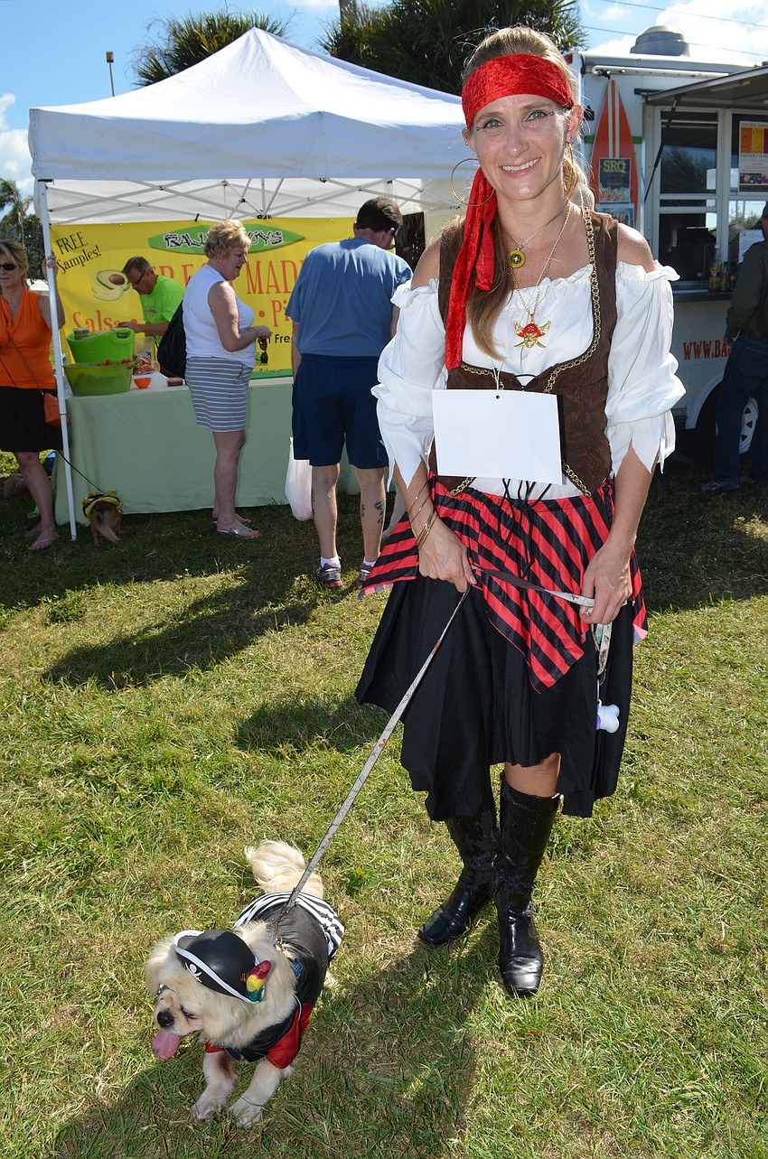 Ilonka Ambrose and Herbie dressed as pirates for the costume contest.