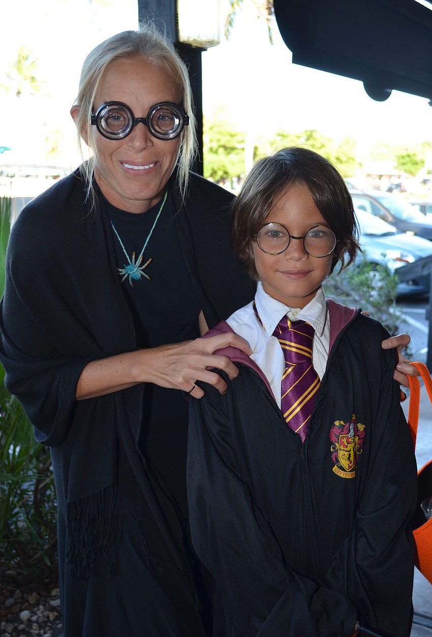 Charla Bennaji and her son Said dress as characters from Harry Potter at Safe Treats on Siesta Key.