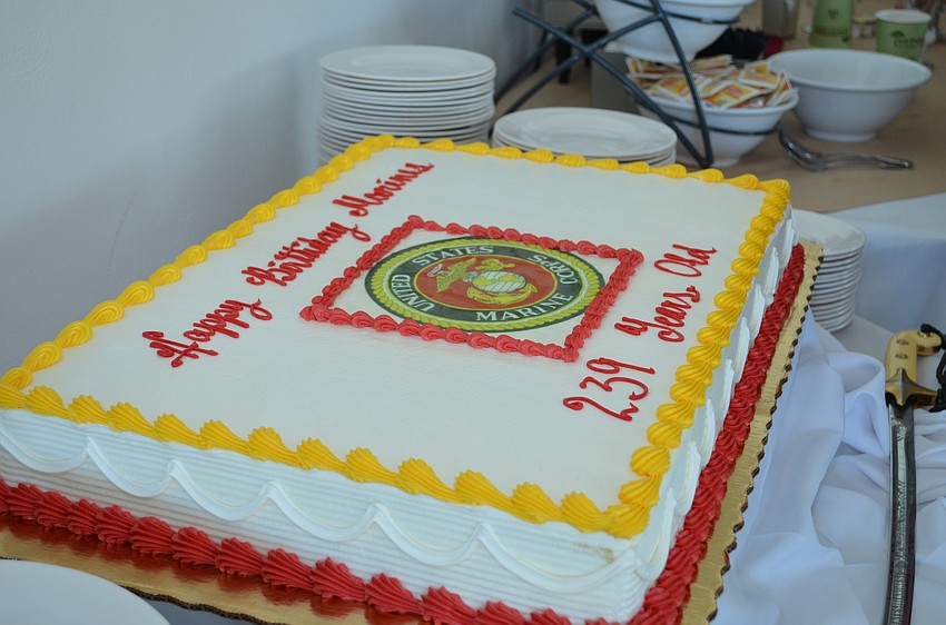 Following lunch the traditional Marines birthday cake was cut.