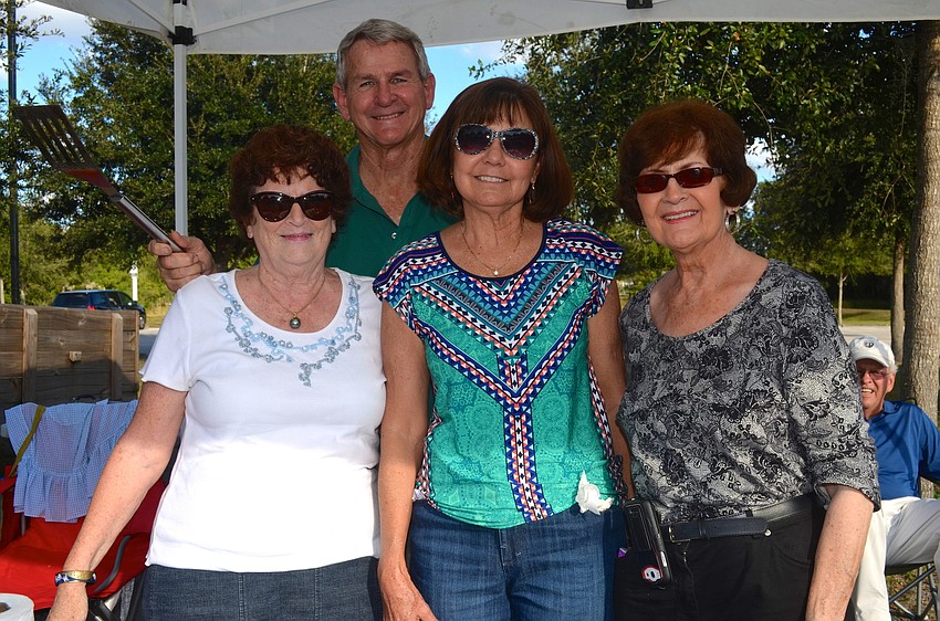 Jane Duncan, Richard and Sally Bennett and Harriet Green team up to make burgers.