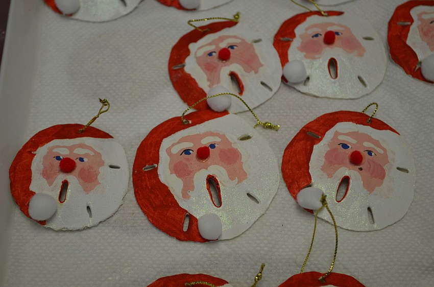 Items for sale at the Bazaar included Santa sand dollar ornaments.
