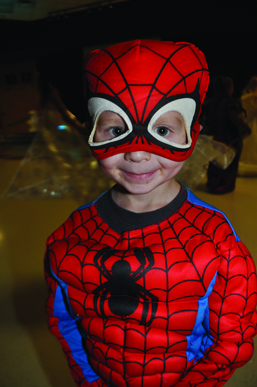 Ryder Meyers, 3, makes a cute Spider-Man at Freedom Elementaryâ€™s Character Party Oct. 24.