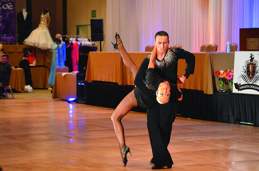 Ivan Mulyavka and Loreta Kriksciukaityte compete in the 2014 Sarasota Challenge Dancesport competition, at the Hyatt Regency Sarasota.