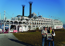 FIT FOR A QUEEN. Fred and Phyllis Ross brought their Observer along for a cruise back in time down the Mississippi River aboard the American Queen, an American Victorian era-themed paddlewheel steamboat.