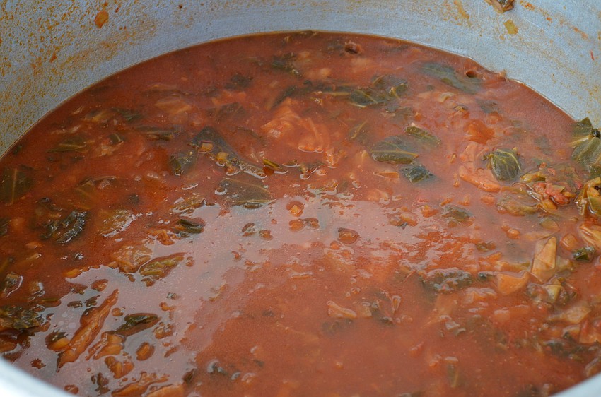 Cabbage soup was served at the festival.