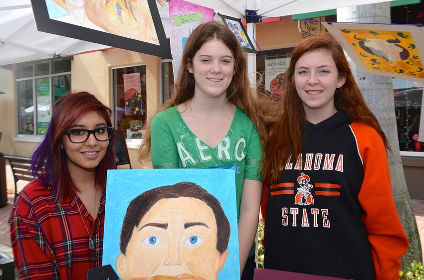 Arline Arreola and sisters Cameron and Lauren Cash are art students at Lakewood Ranch High.