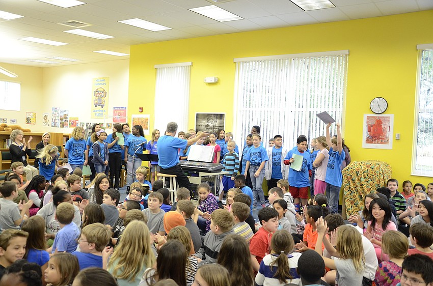 Students at Wilkinson Elementary School sang 