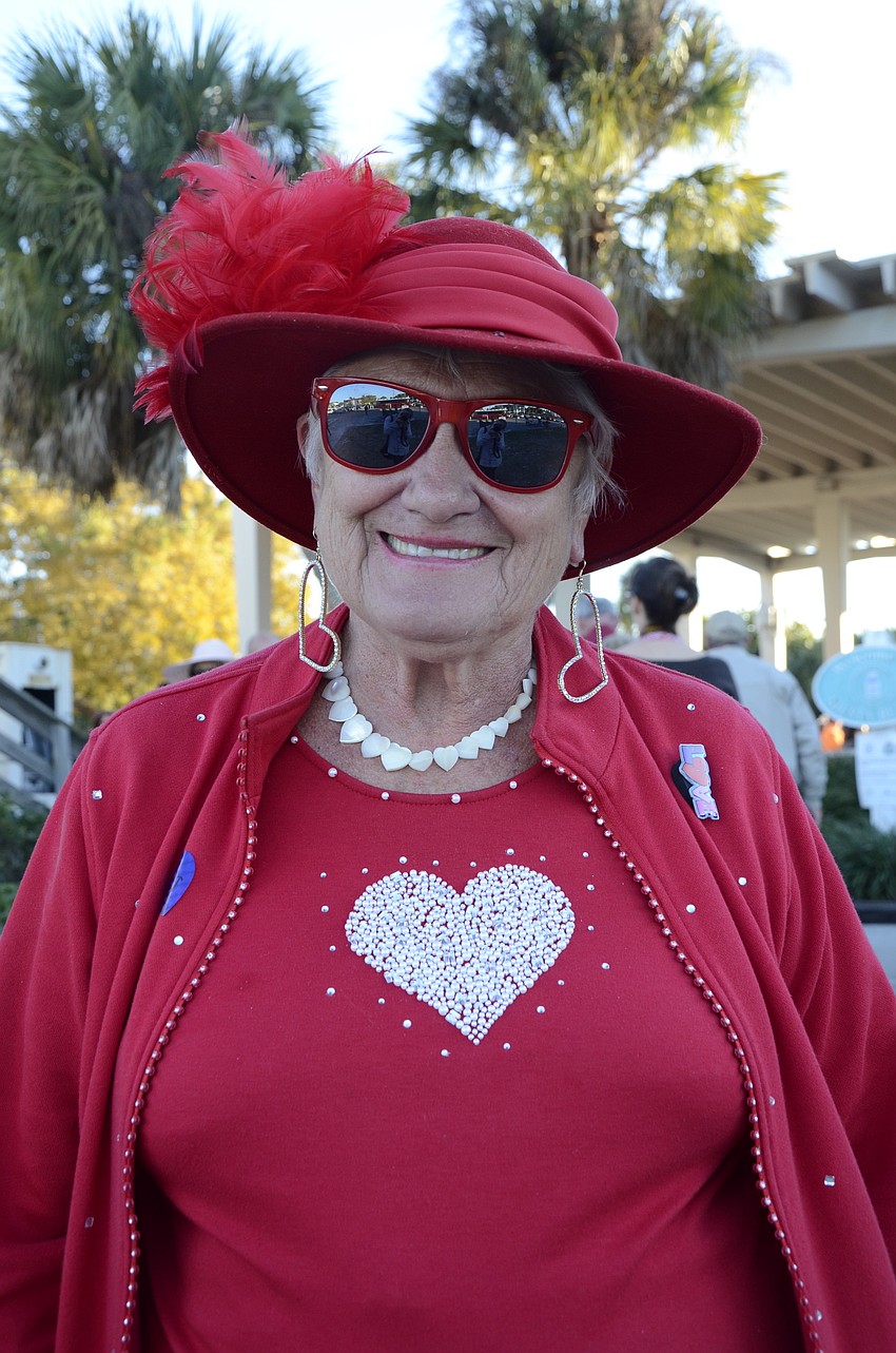 Dee Wright was the woman in red for Valentine's Day. She said she always likes to dress up 