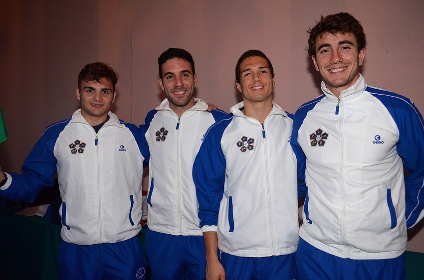 Valerio Grasselli, Fabio Poddighe, Pier Petroni and Riccardo De Luca are Italian Pentathletes.