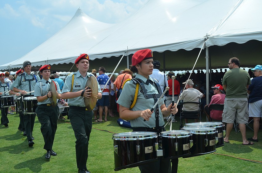 The ceremony opened with the Sarasota Military Academy's drum line.