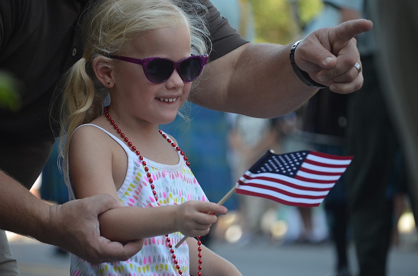 Reagan Bissette enjoys the marching band.