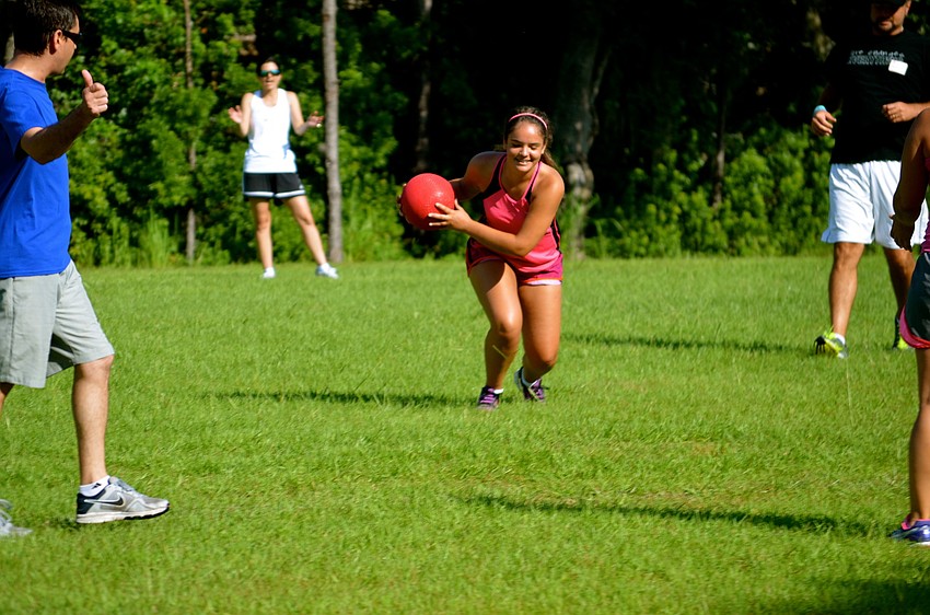 Tara Elementary alumna Marianna Haluska makes a catch.