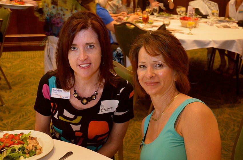 Kathleen Cannon and Michele Louiselle make new friends.