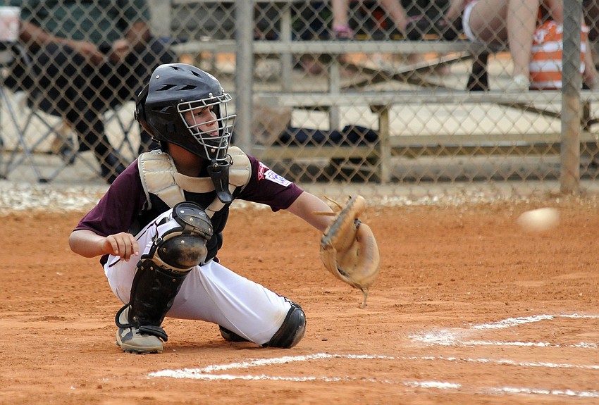Allen Diaz was one of the catchers for the Braden River 10/11 All-Stars.