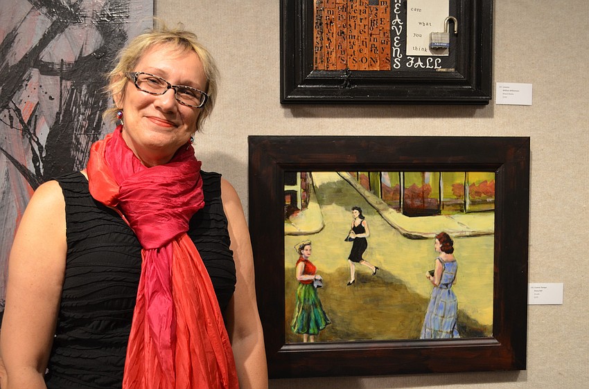 Elena Pell with her piece 