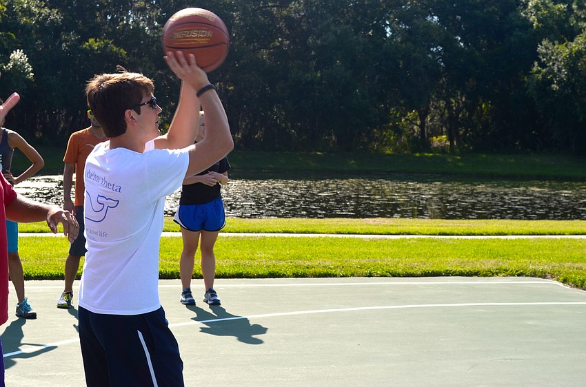 Justin Ferley shows off his free throw skills.