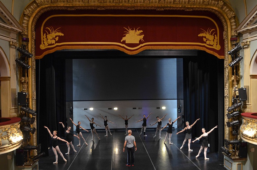 The most advanced students of the summer intensive prepare for their performance with Pavel Fomin.