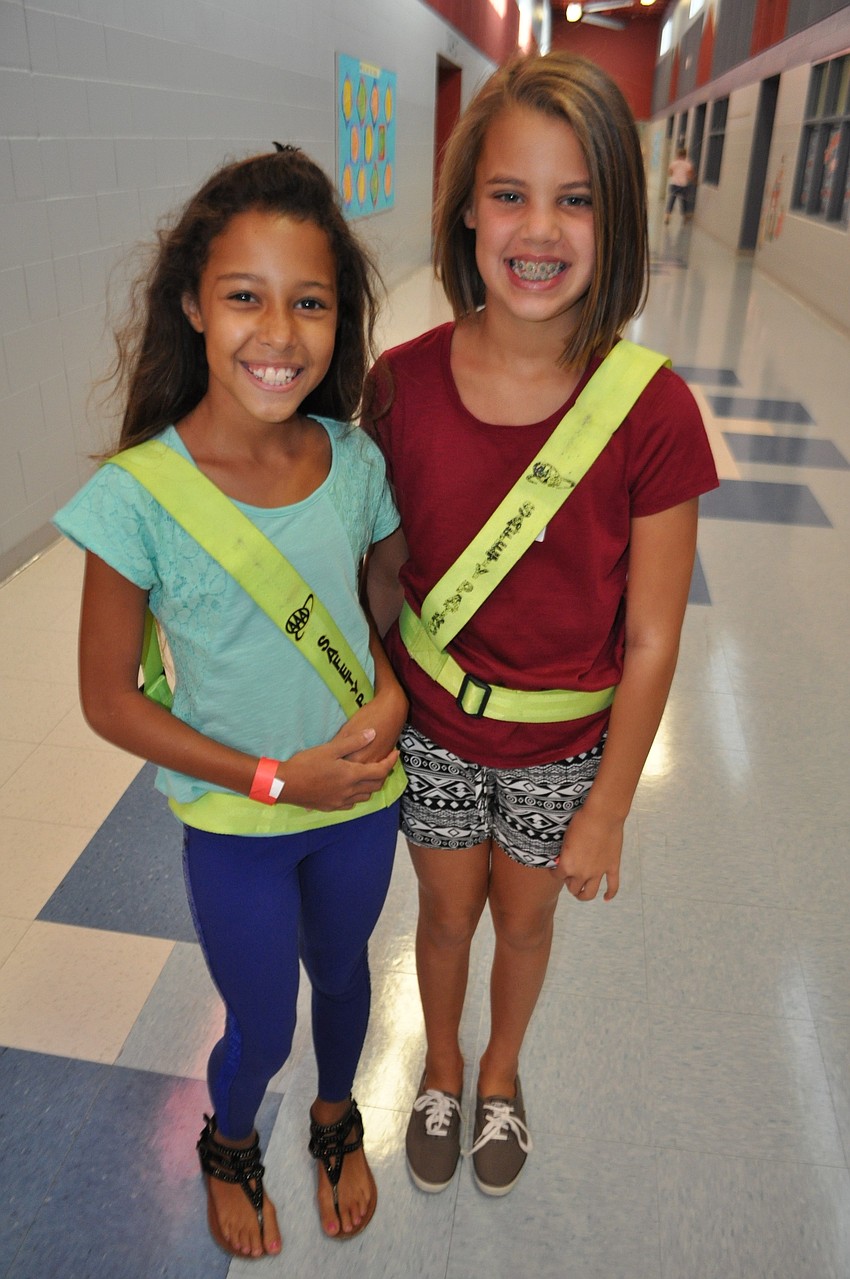 Michelle Fegan and Haleigh Zambello serve on the safety patrol.