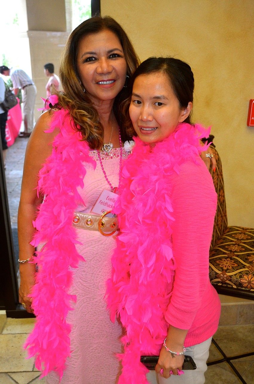 Evella Feldhacker and Mimi Tran sport all-things pink.