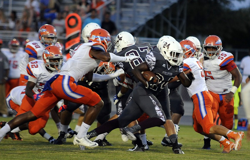 Braden River running back Carlos Crawford carried the ball 12 times for 78 yards and a touchdown.