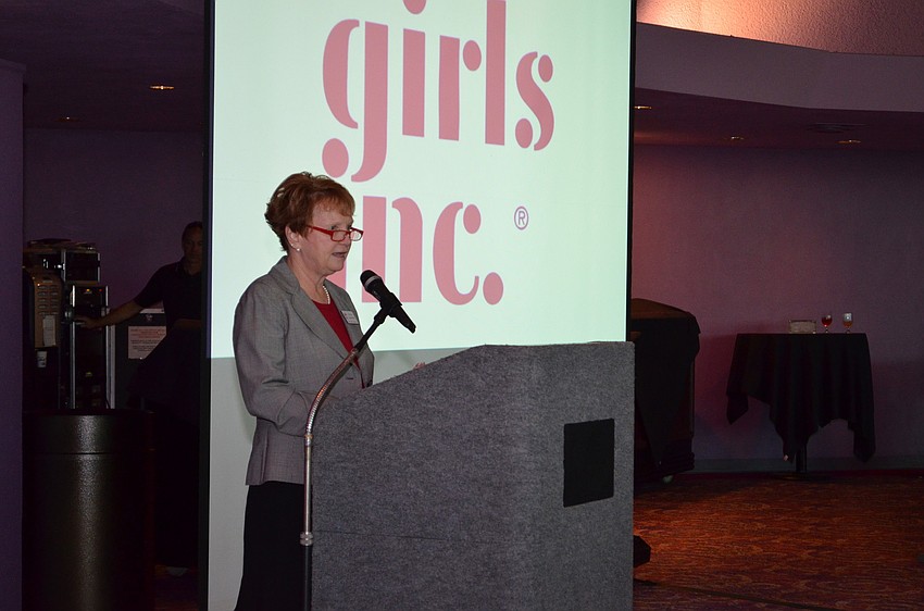 Girls Inc. Executive Director, Robin Rose, addresses the crowd at the Power of the Girl breakfast.