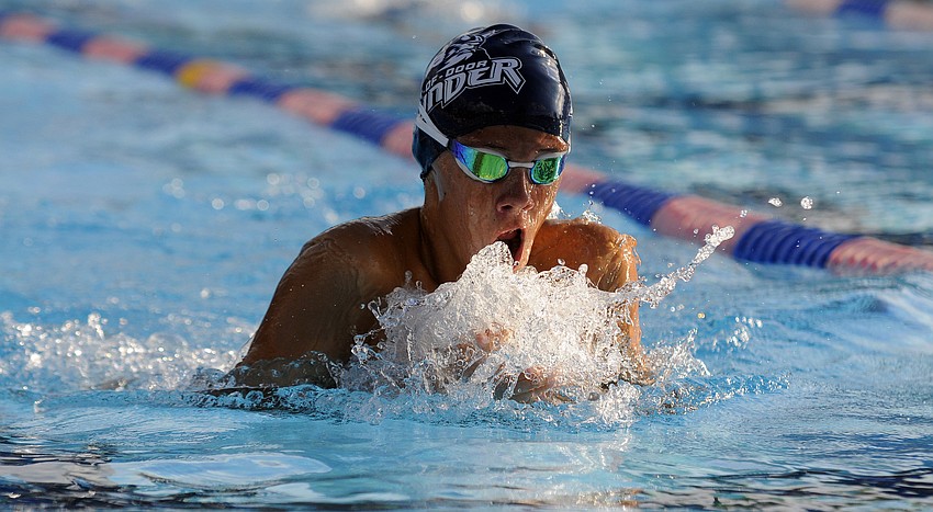 The Out-of-Door Academyâ€™s Zach Szmania competes in the boys 200-yard individual medley.