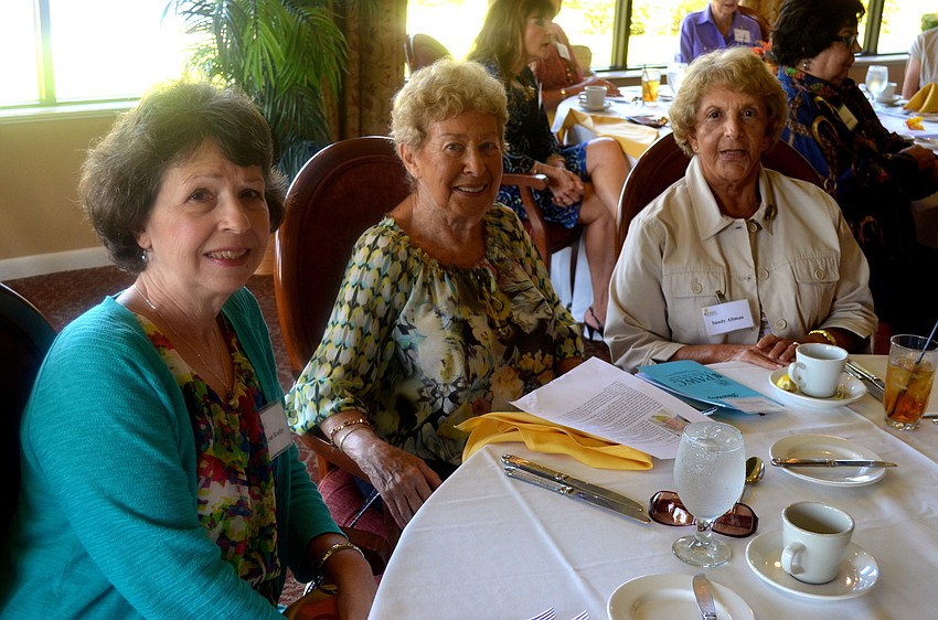 Sandy Altman, Shirley Cohen and Lynn Bradley chat before lunch.