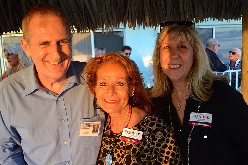 Alan Hayes, of Hayes Financial, and Judy Tatar and Janice Woloszyn, of Grayhawk Windows, Doors and Remodeling