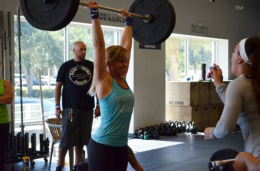 Shea Dotson completes a deadlift during her first competition.