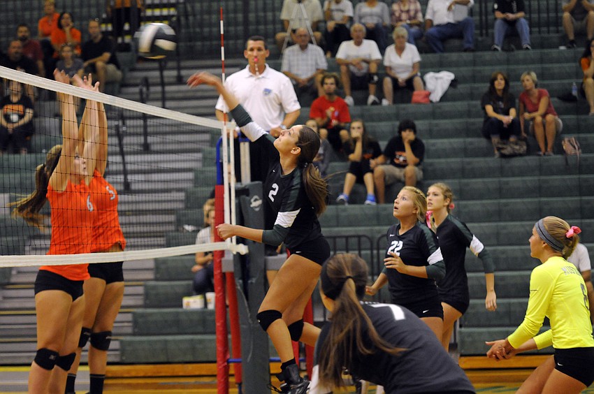 Senior Nicole Grant recorded 12 kills, two blocks and eight digs en route to winning her fourth district title.