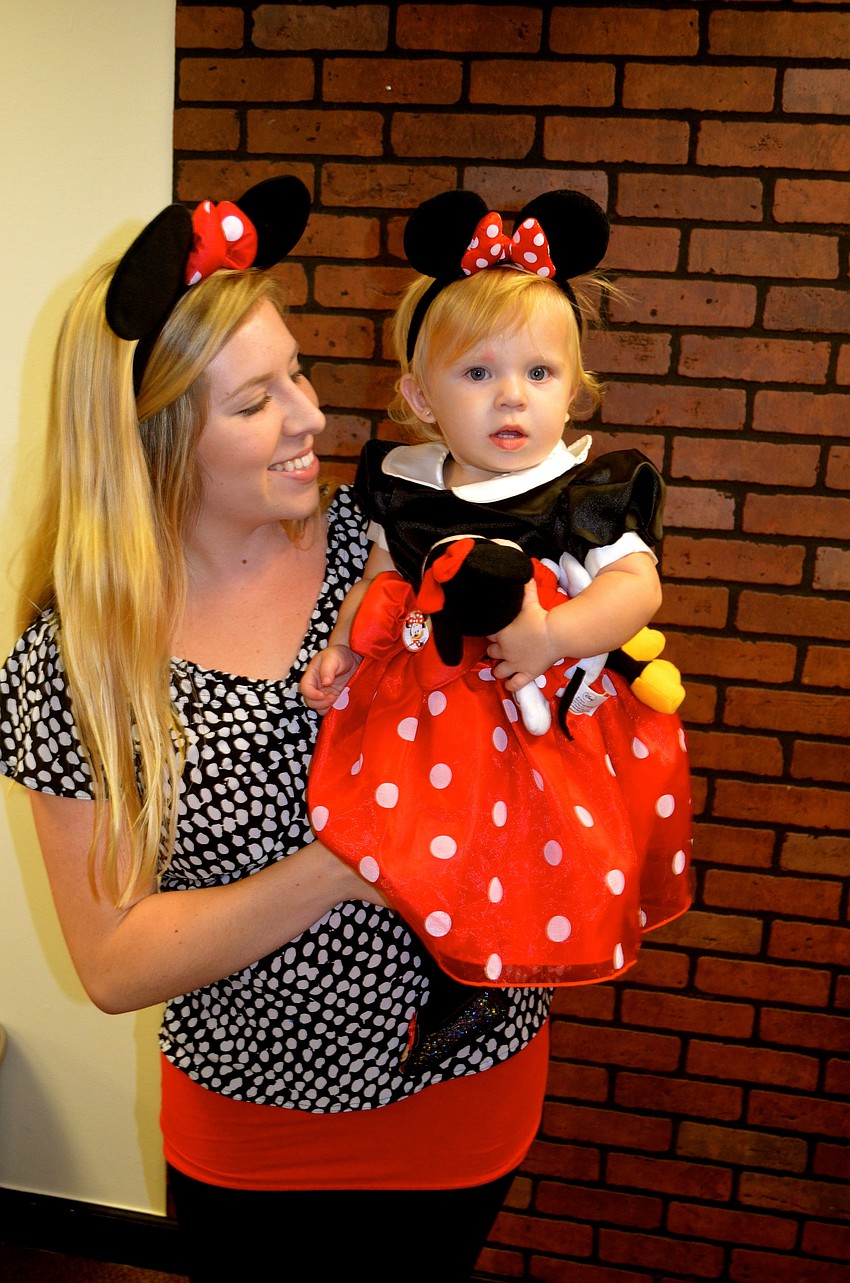 Mother-daughter Minnie mice â€” Heather and Aubrey Anderson.