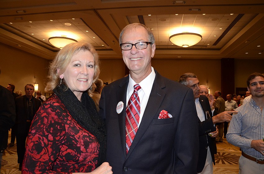 Eileen and Kevin McGrath, parents of Bridget Ziegler, at the reception for Republican candidates at the Hyatt Regency in Sarasota.