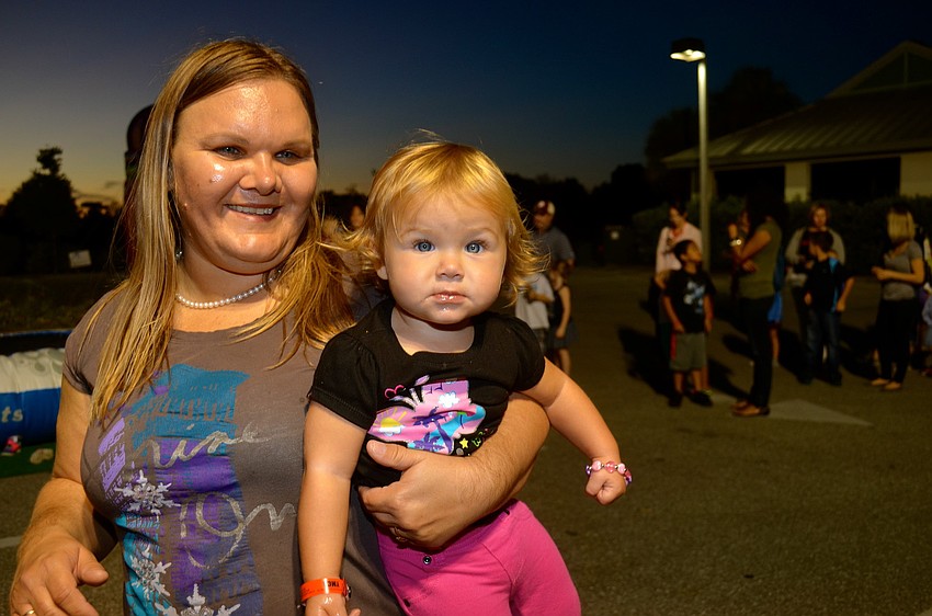 Nelly and Zoey Lovings enjoy a cool night outside.