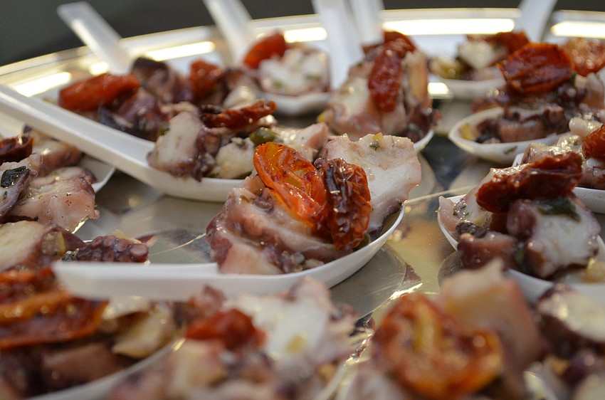 The Crab+Fin served up Portuguese cork-braised octopus with preserved lemon caper vinaigrette and oven-dried local tomatoes.