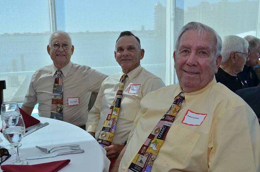 Bud Caupp, Gayland Sinkler and Dwight Bledsoe proudly wear their matching patriotic ties.